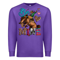 Purple be mine cowboy rodeo valentines day Premium Sweatshirt - Jasminsmagicworld