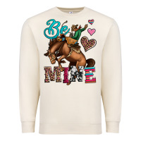 Sandshell be mine cowboy rodeo valentines day Premium Sweatshirt - Jasminsmagicworld