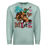 Seafoam be mine cowboy rodeo valentines day Premium Sweatshirt - Jasminsmagicworld