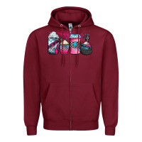 Burgundy racing coffee cups Zipper Hoodie - JahusDesignShop