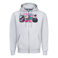 Heather Grey racing coffee cups Zipper Hoodie - JahusDesignShop