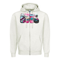 Oatmeal Heather racing coffee cups Zipper Hoodie - JahusDesignShop