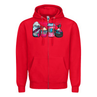Red racing coffee cups Zipper Hoodie - JahusDesignShop