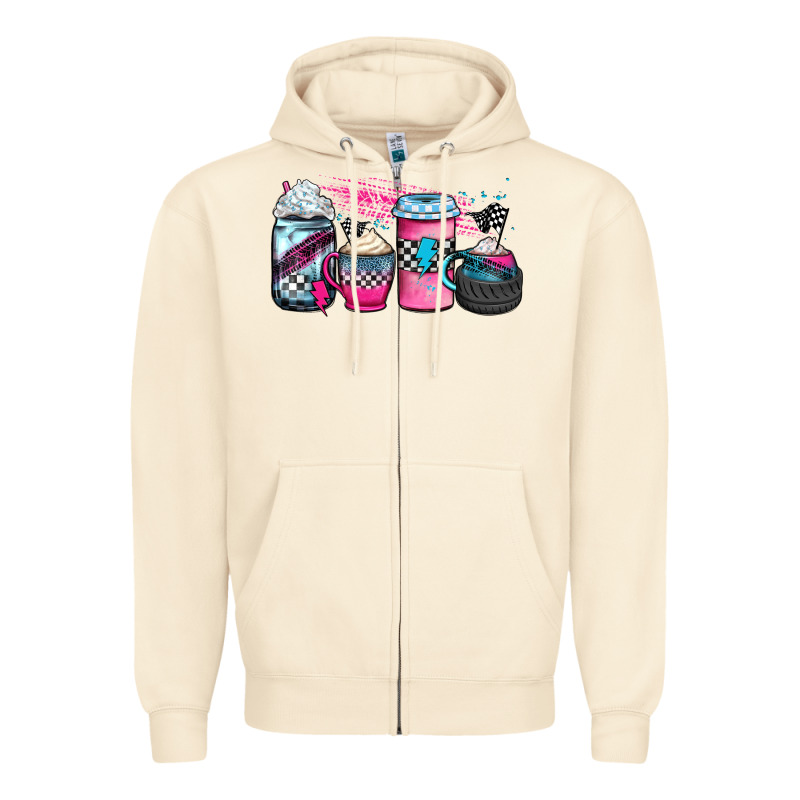 Racing Coffee Cups Zipper Hoodie by JahusDesignShop | Teevron