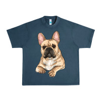Midnight Navy french bulldog sitting Urban Heavy Tee - RanaPortraitStore