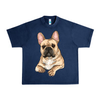 Navy french bulldog sitting Urban Heavy Tee - RanaPortraitStore