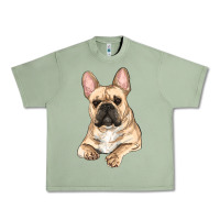 Oil Green french bulldog sitting Urban Heavy Tee - RanaPortraitStore