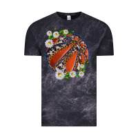 Cloud Black basketball with patterns and daisies Vintage Tee - texasbilliewilder