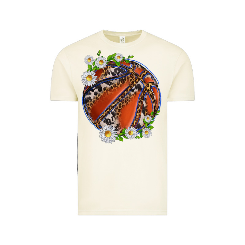Basketball With Patterns And Daisies Vintage Tee by texasbilliewilder | Teevron