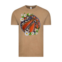 Vintage Coffee basketball with patterns and daisies Vintage Tee - texasbilliewilder