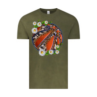 Vintage Olive basketball with patterns and daisies Vintage Tee - texasbilliewilder