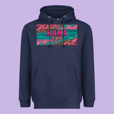 Pink Roses Mama Of Girls License Plate Heavyweight Hoodie Designed By Artiststas