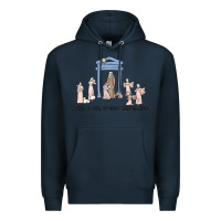Navy a thrill of hope nativity Premium Hoodie - MaliasSmallBusiness