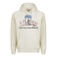 Oatmeal Heather a thrill of hope nativity Premium Hoodie - MaliasSmallBusiness