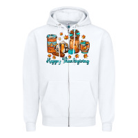 White happy thanksgiving coffee Zipper Hoodie - JahusDesignShop