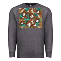 Charcoal Heather baseball turquoise gemstones western patterns Premium Sweatshirt - BarkalooDesign