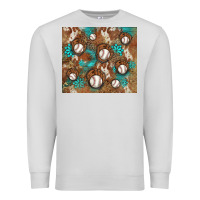 Dove Grey baseball turquoise gemstones western patterns Premium Sweatshirt - BarkalooDesign
