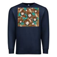 Navy baseball turquoise gemstones western patterns Premium Sweatshirt - BarkalooDesign