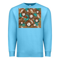 Ocean Blue baseball turquoise gemstones western patterns Premium Sweatshirt - BarkalooDesign