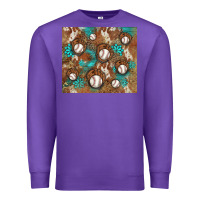 Purple baseball turquoise gemstones western patterns Premium Sweatshirt - BarkalooDesign