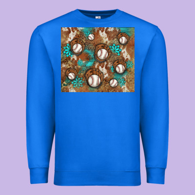 Baseball Turquoise Gemstones Western Patterns Premium Sweatshirt Designed By Barkaloodesign