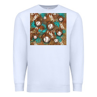 White baseball turquoise gemstones western patterns Premium Sweatshirt - BarkalooDesign