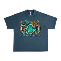 Midnight Navy with god all things are possible gemstone Urban Heavy Tee - Zillion Design Studio