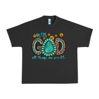 Pigment Black with god all things are possible gemstone Urban Heavy Tee - Zillion Design Studio