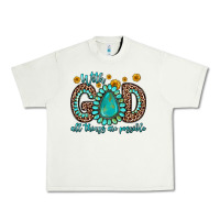 Pistachio with god all things are possible gemstone Urban Heavy Tee - Zillion Design Studio