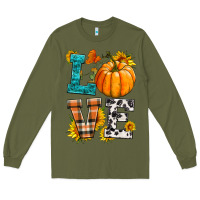 Army Green love pumpkin Long Sleeve Tee - HRA Design Shop