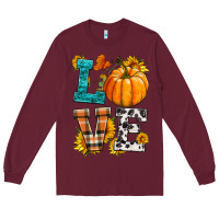 Burgundy love pumpkin Long Sleeve Tee - HRA Design Shop
