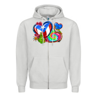 Dove Grey western leopard puerto rico   hearts Zipper Hoodie - AdoDesignShop