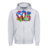 Heather Grey western leopard puerto rico   hearts Zipper Hoodie - AdoDesignShop