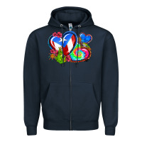 Navy western leopard puerto rico   hearts Zipper Hoodie - AdoDesignShop