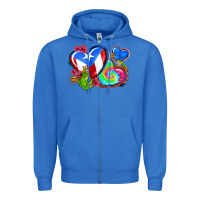 Western Leopard Puerto Rico   Hearts Zipper Hoodie | Teevron