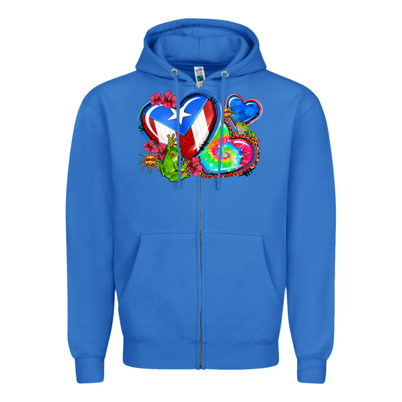 Western Leopard Puerto Rico   Hearts Zipper Hoodie by AdoDesignShop | Teevron