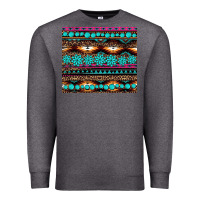 Charcoal Heather leopard aztec turquoise jewelry Premium Sweatshirt - BarkalooDesign