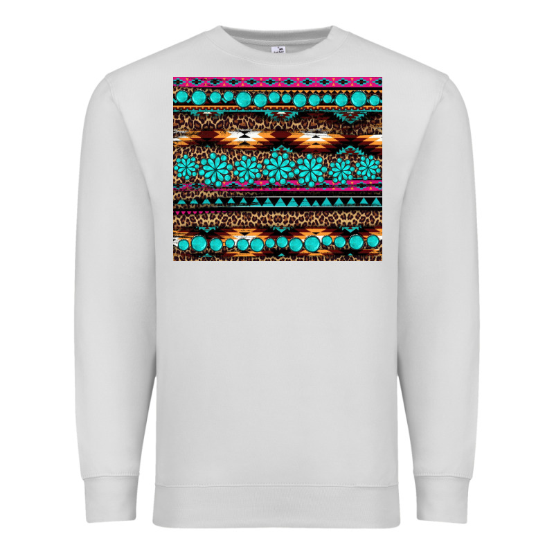 Leopard Aztec Turquoise Jewelry Premium Sweatshirt by BarkalooDesign | Teevron