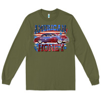 Army Green American honey 4th of july Long Sleeve Tee - CowGirlArtShop