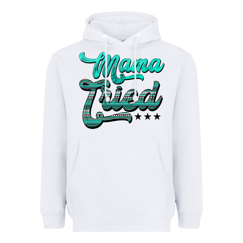 Mama Tried Aztec Turquoise Heavyweight Hoodie by AdoDesignShop | Teevron