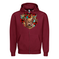 Burgundy christmas cow gemstone Zipper Hoodie - JahusDesignShop