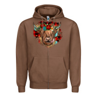 Chestnut christmas cow gemstone Zipper Hoodie - JahusDesignShop