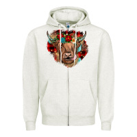 Oatmeal Heather christmas cow gemstone Zipper Hoodie - JahusDesignShop