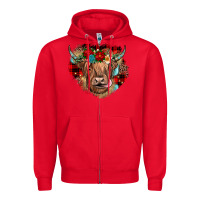 Red christmas cow gemstone Zipper Hoodie - JahusDesignShop