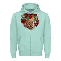 Seafoam christmas cow gemstone Zipper Hoodie - JahusDesignShop