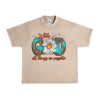 French Oak with god all things are possible daisy Urban Heavy Tee - Zillion Design Studio