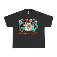 Pigment Black with god all things are possible daisy Urban Heavy Tee - Zillion Design Studio