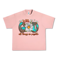 Salmon with god all things are possible daisy Urban Heavy Tee - Zillion Design Studio
