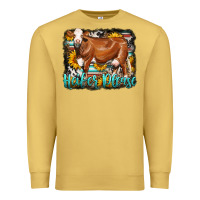 Antique Gold Western Heifer Please Simmental Cow Premium Sweatshirt - LillyAllenDesigns