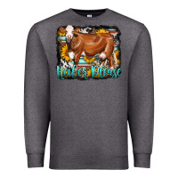 Charcoal Heather Western Heifer Please Simmental Cow Premium Sweatshirt - LillyAllenDesigns
